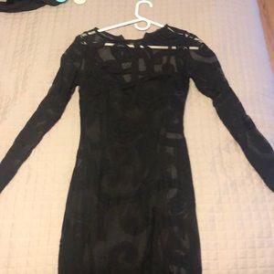 Long sleeve mesh dress